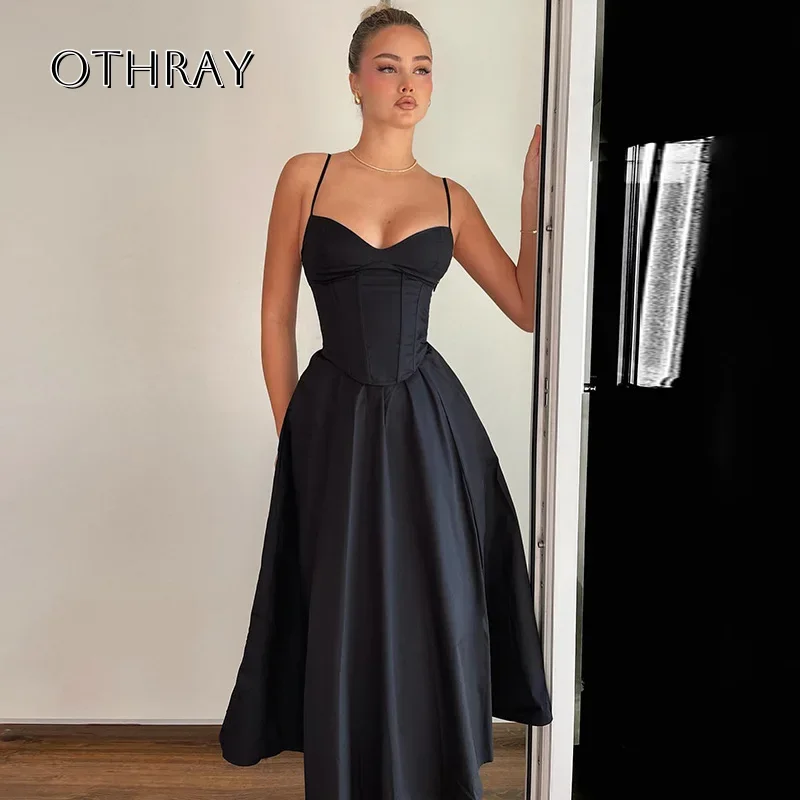 

Satin Corset Homecoming Dress For Women Pleated A-line Satin Tea Length Sleeveless سيرين هيل فساتين سهره