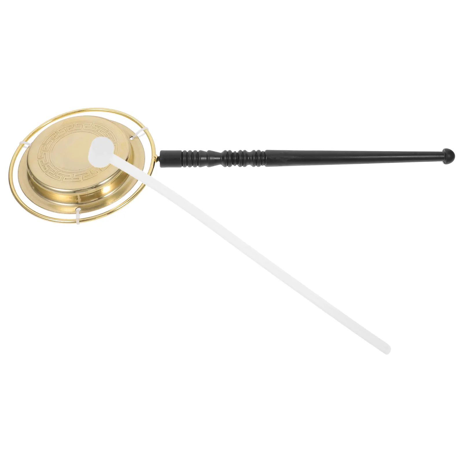 

1 set Wooden Fish Copper Chime Temple Ritual Instrument Supplies Craft Gift Elderly Use Smooth Handle Durable