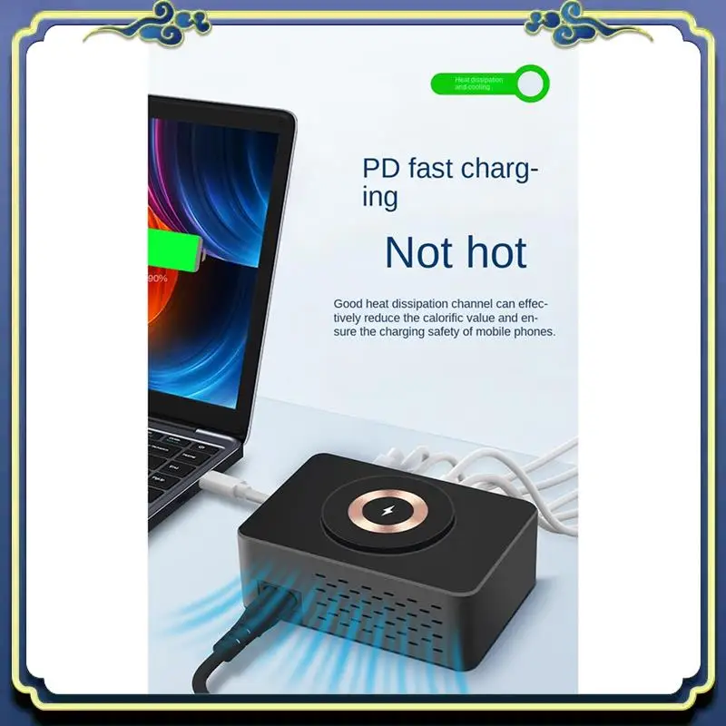 

140W Multi-Ports Fast Charger Wireless Charging Quick Charge PD QC 3.0 Digital Display EU Plug