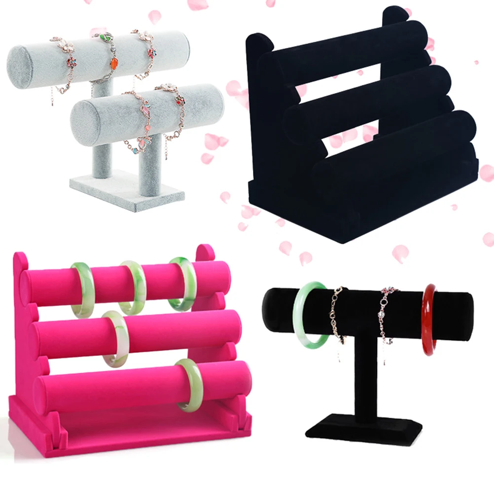 

Jewelry Fleece Bracelet Stand Display Rack Showing Shelf Drawer Bangle Bangles Organizer Rosy Clear Holder Bracelets Child
