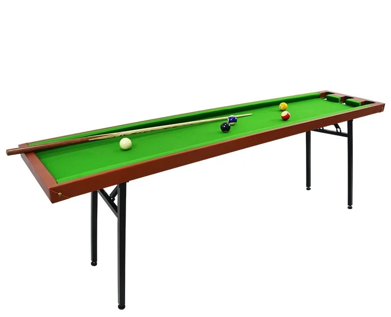 High-end five-point billiard training table, leather library with adhesive strip, foldable iron leg bracket to play