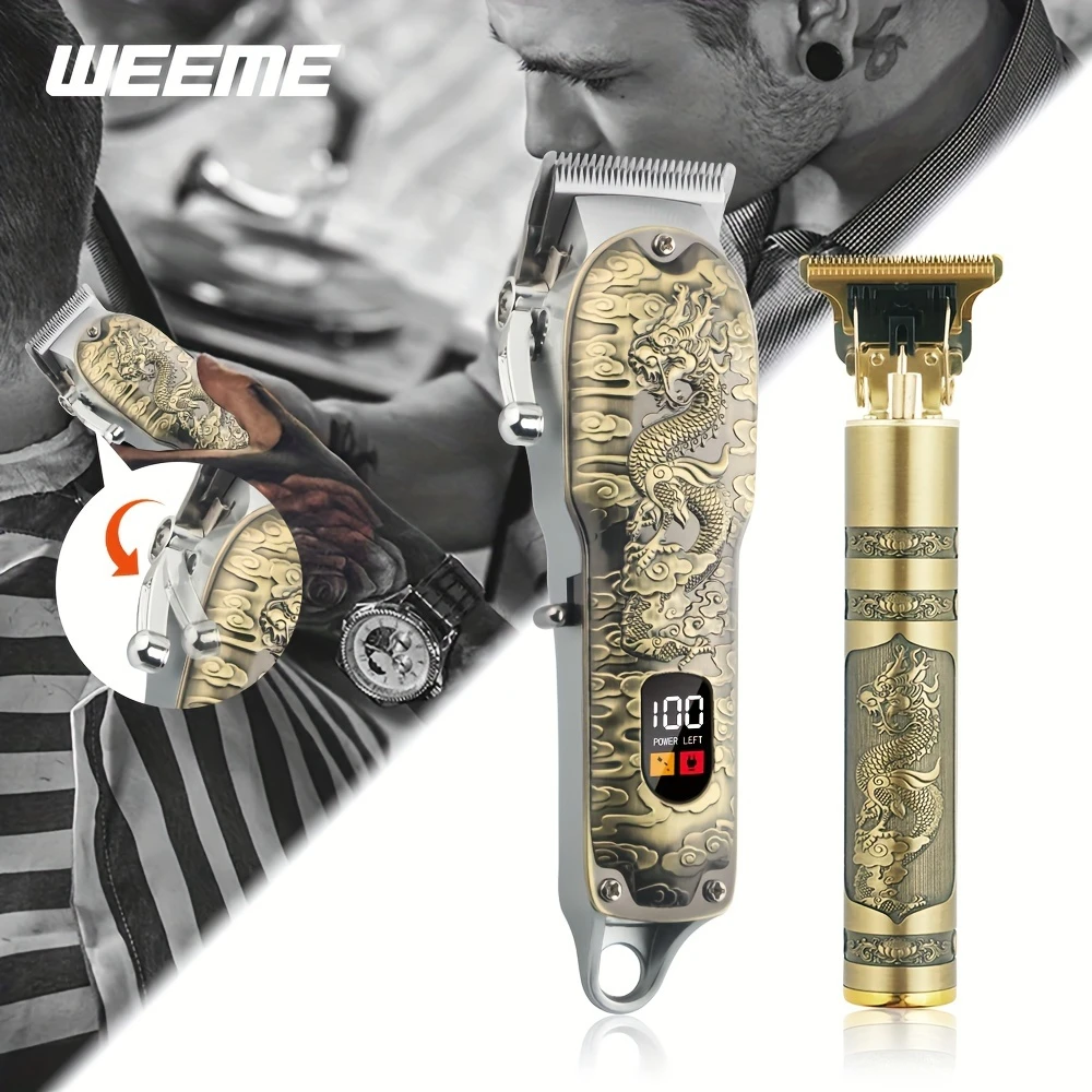 

Набор для волос с узором дракона, литиевая батарея USB 2000 мАч, корпус из цинкового сплава, регулируемая длина, идеальный подарок