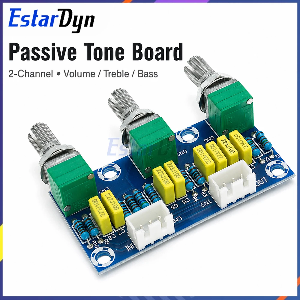 Estardyn XH-M802 2.1CH Preamp Tone Board Bass Treble Volume Control Subwoofer Frequency Adjustment DIY Speaker PCB Amplifier