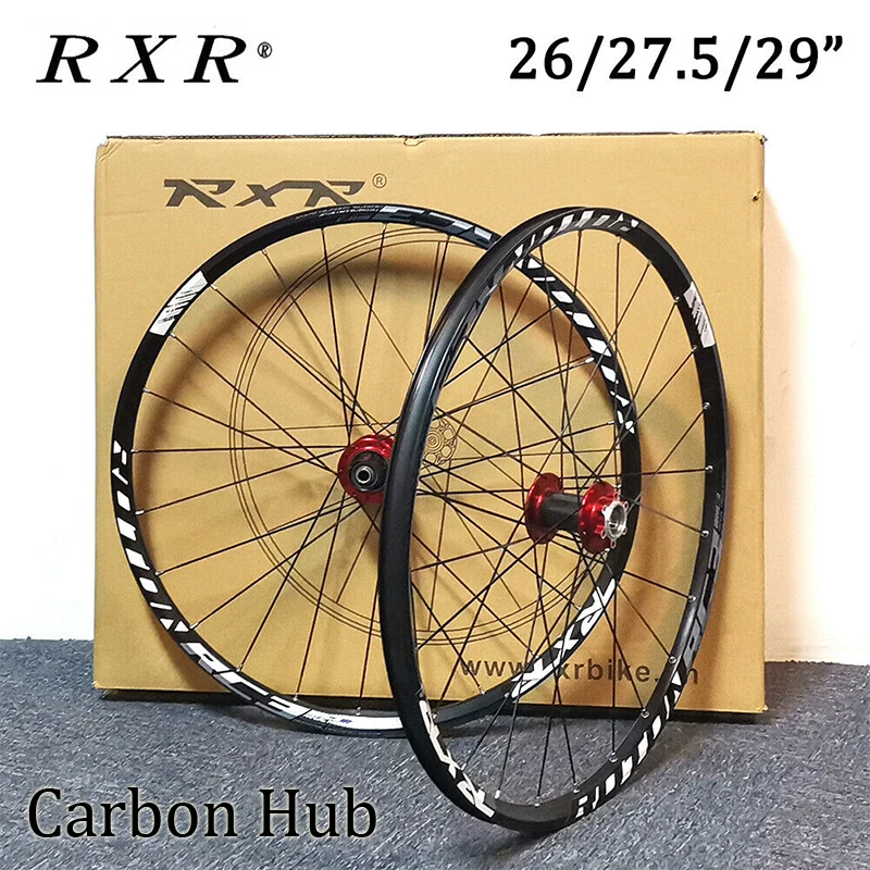 

RXR Carbon Hub Bicycle Wheelset 26 27.5 29 MTB Wheel Set Aluminum Alloy Mountain Bike Wheel Rim 7/8/9/10/11 Speed Bike Part