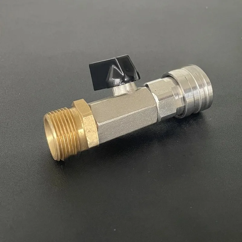 1pc High Pressure Car Wash Water Gun, High-pressure Pipe Switch Valve, Stainless Steel 1/4 Female M22 External Thread Valve