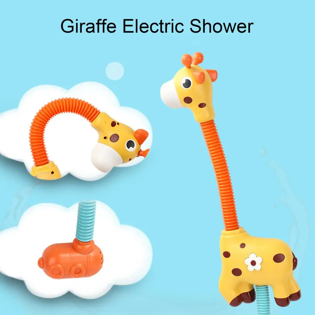 Unique Infant Shower Toy Bright-colored Shower Spray Toy Wear-resistant Carton Giraffe Infant Shower Toy  Waterproof