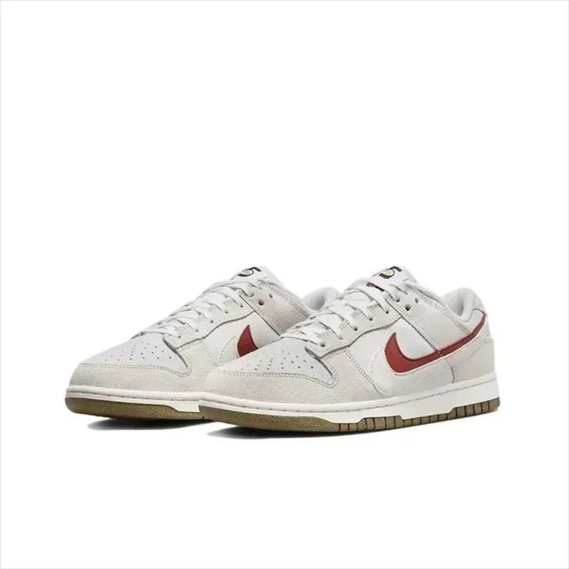 

Nike Dunk Low Светло-серые красные повседневные женские туфли для скейтбординга Легкие нескользящие спортивные кроссовки DO9457-100