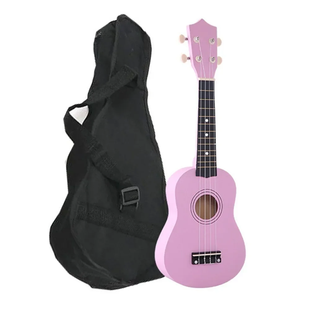 21 Inch Wood Soprano Ukulele Guitar Multi Color 4 Strings Ukulele Bass Guitar With Bag For Beginner Kids Gift Musical Instrument