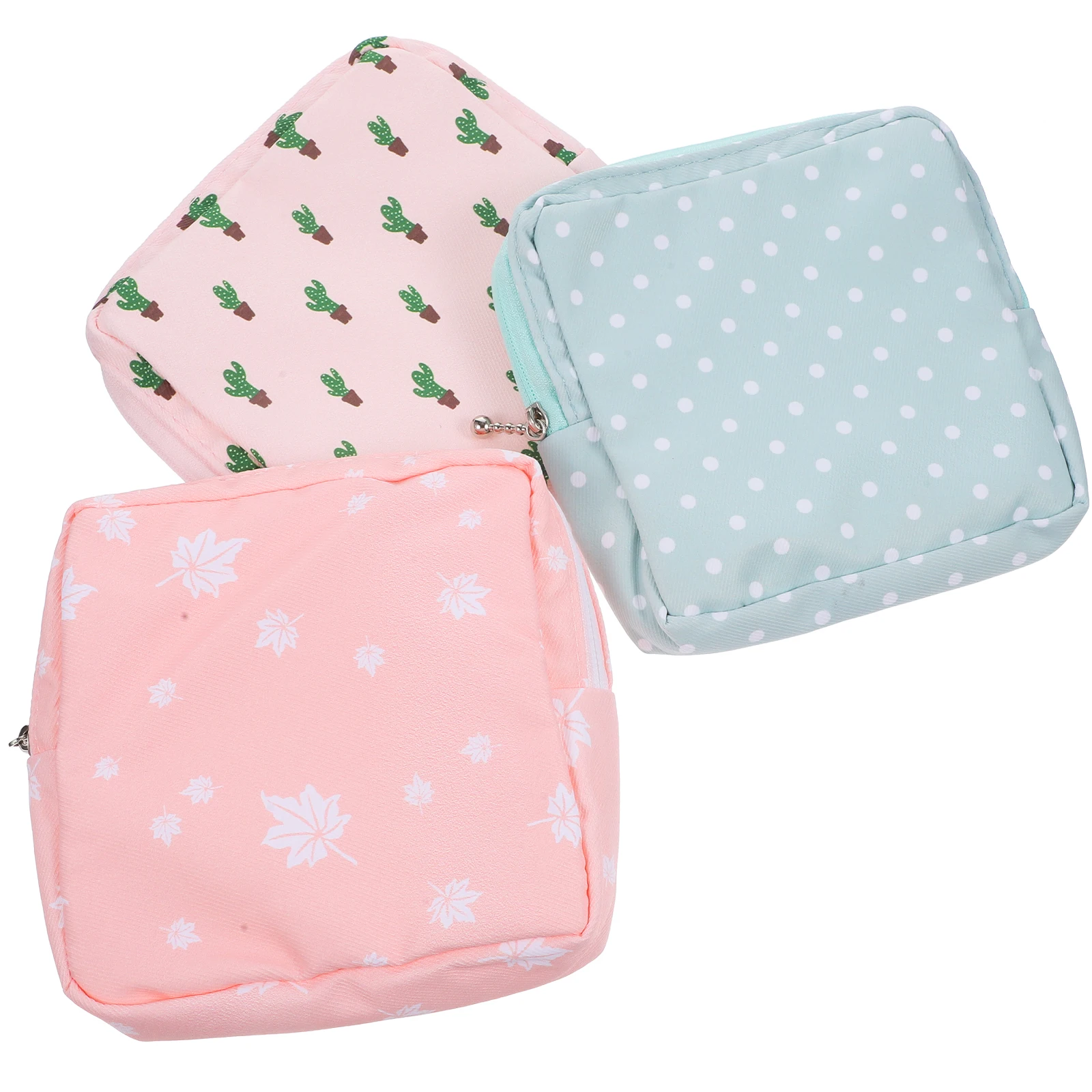 

3 Pcs Sanitary Napkin Storage Bag Travel Tampon Fabric Period Bags Holder Portable Coin Card Organizer Menstrual Pad Container