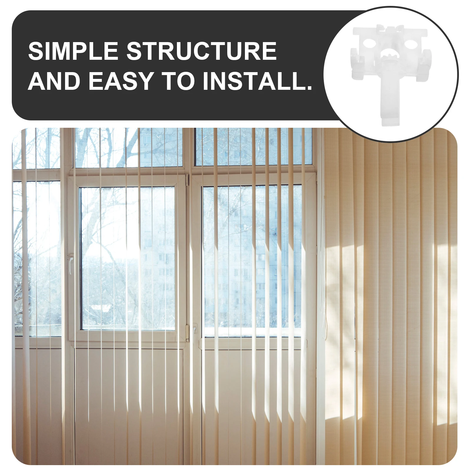 

12 Vertical Blind Carriers Tabs Replacements White PVC Repair Accessories Stem Parts Blinds Pulley Home Office School Curtains
