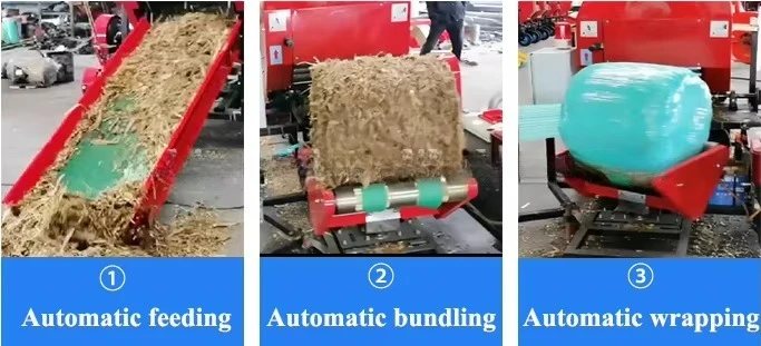 Straw Resource Recycle Silage Baler Wrapper Machine Round Bale Forage Fermentation Pack Machinery