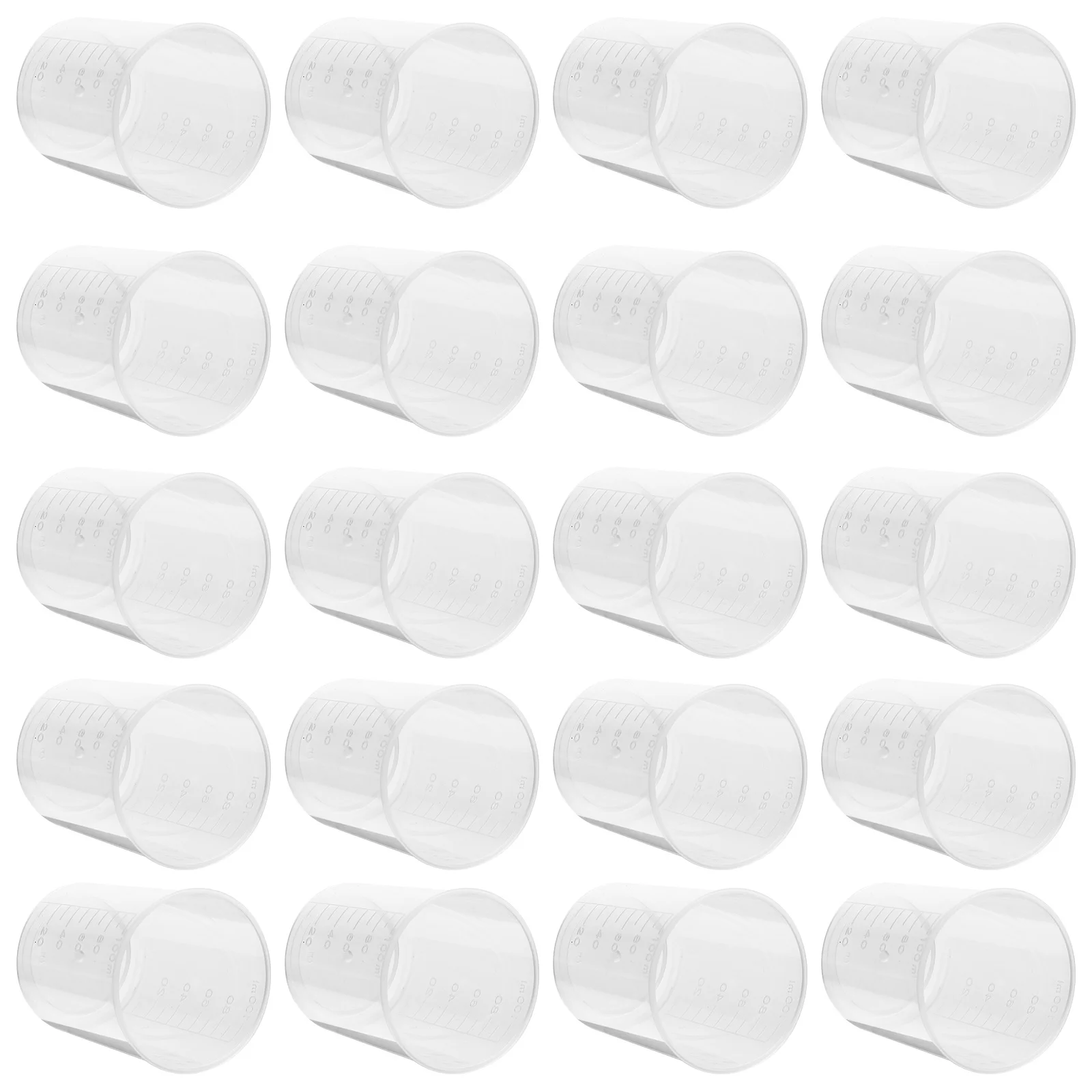 

40Pcs Plastic Graduated Measuring Cups Transparent Liquid Measuring Tools for Cooking Baking Laboratory Clear Scale Kitchen Cups