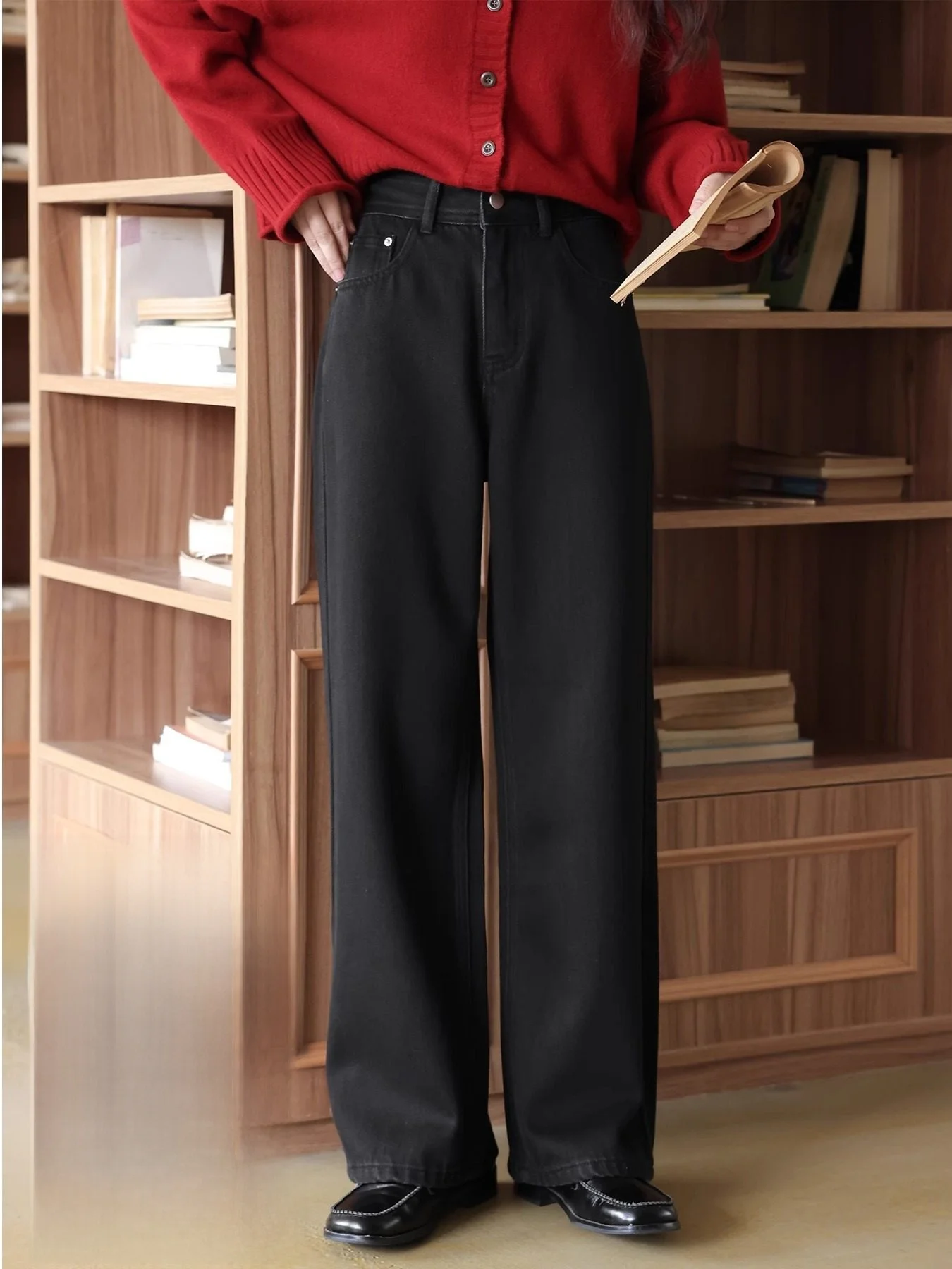 

Bla повседневные широкие джинсы женские осенние маленькие размеры облегающие прямые брюки не мешковатые длинные брюки с высокой талией джинсовые