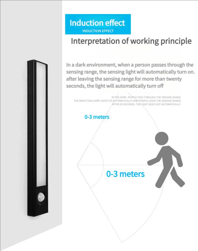 40/30/20 سنتيمتر رقيقة جدا LED إضاءة الخزانة قابلة للشحن محس حركة ضوء USB ليلة ضوء التعريفي مصباح خزانة خزانة الإضاءة