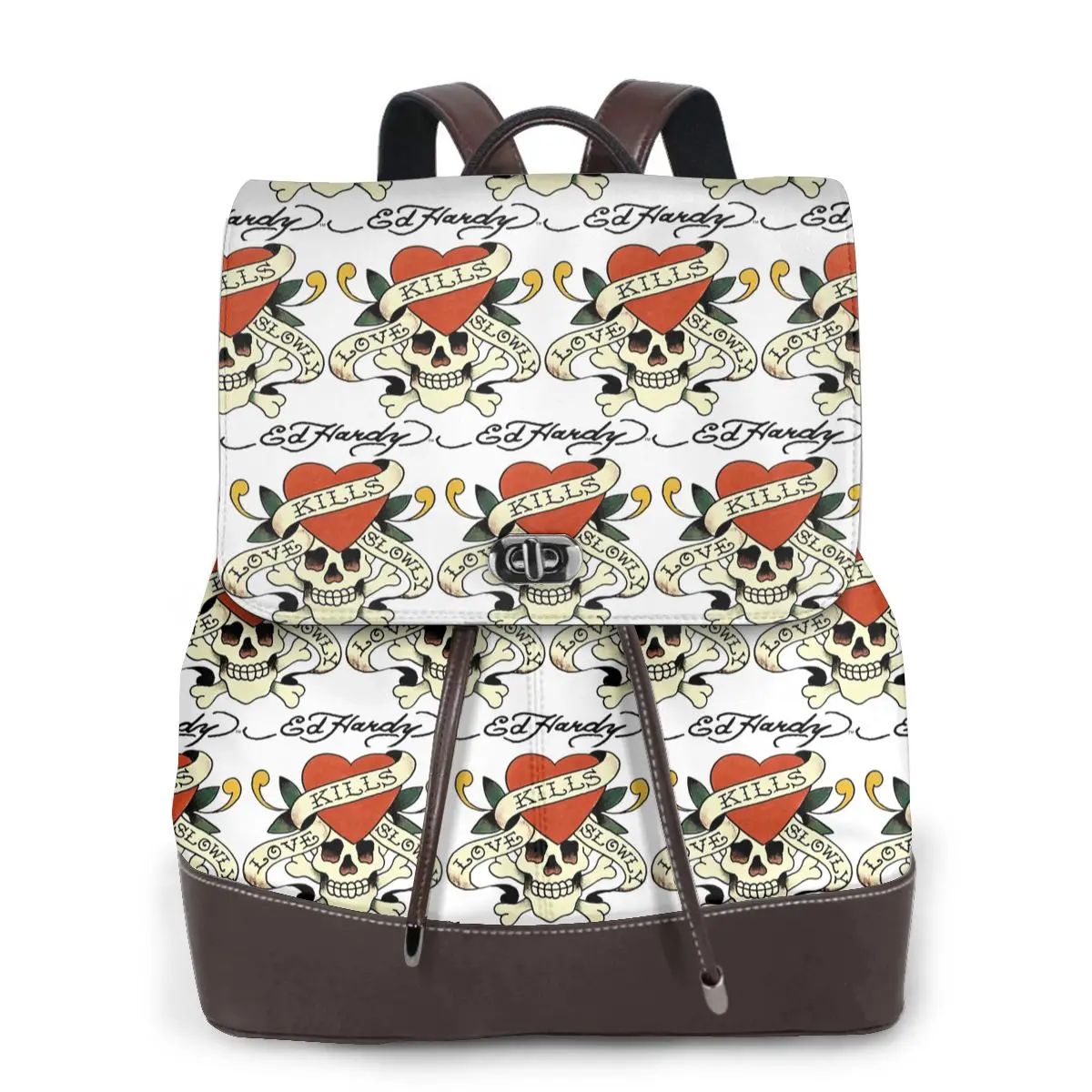 Ed Hardy Love Kills Slowly Bookbag School Student Bags Hiking Travel Daypack for Women Fashion Derma Backpack