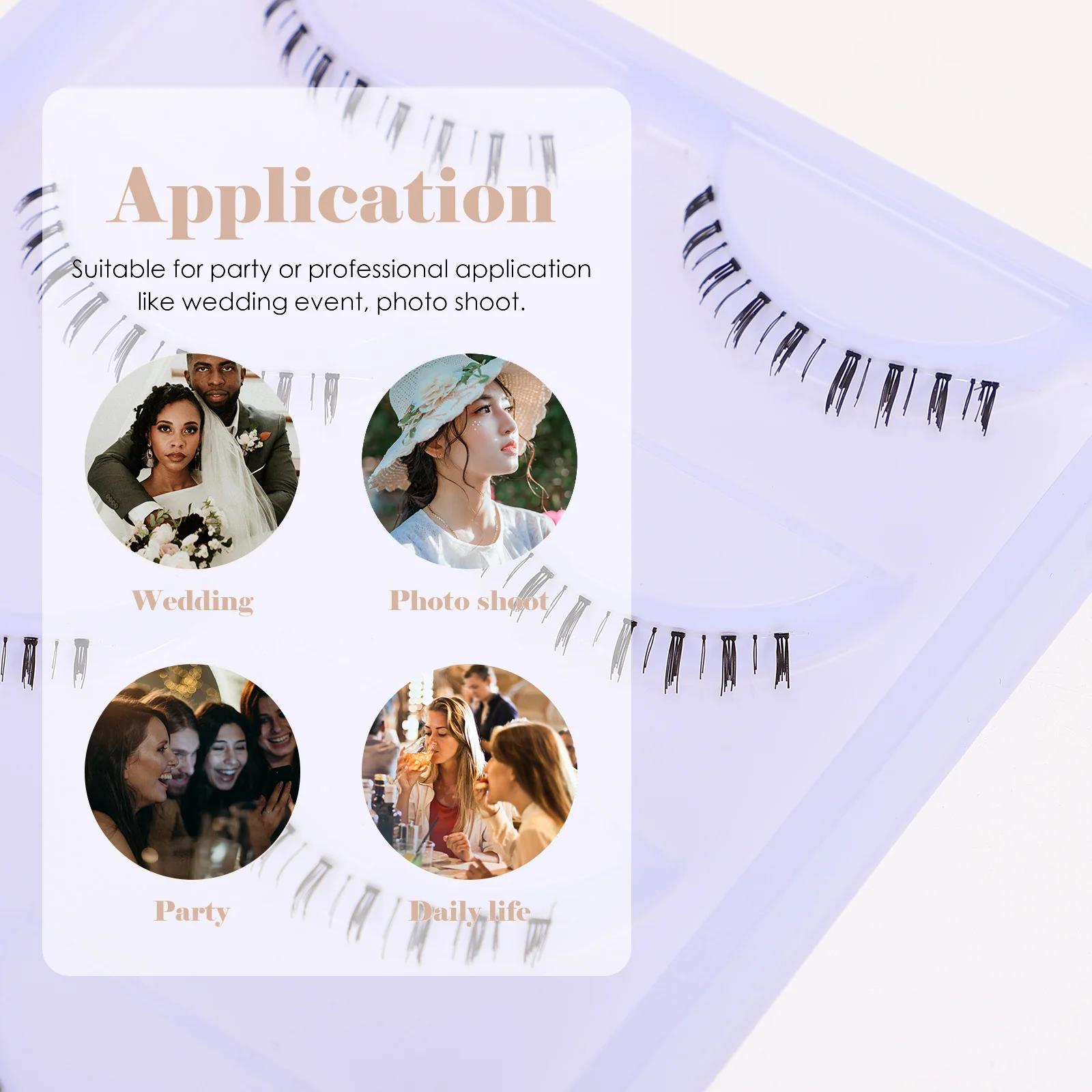 Valse bodemwimpers Strip Natuurlijke kunstwimpers voor vrouwen Zacht Langdurig Gemakkelijk aan te brengen Stijlvolle oogverbetering