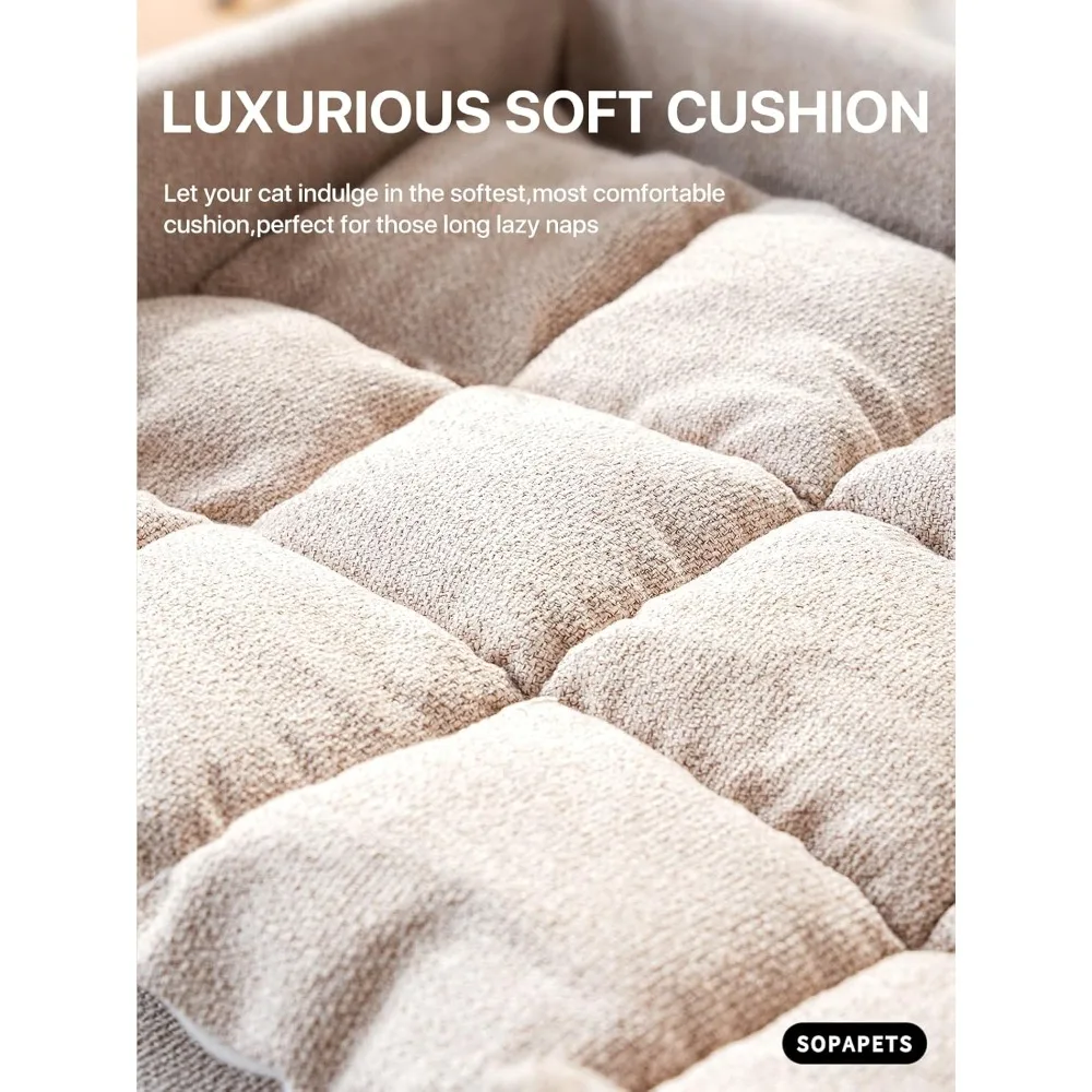 Torre moderna e resistente para gatos grandes internos com mais de 20 libras e postes de sisal