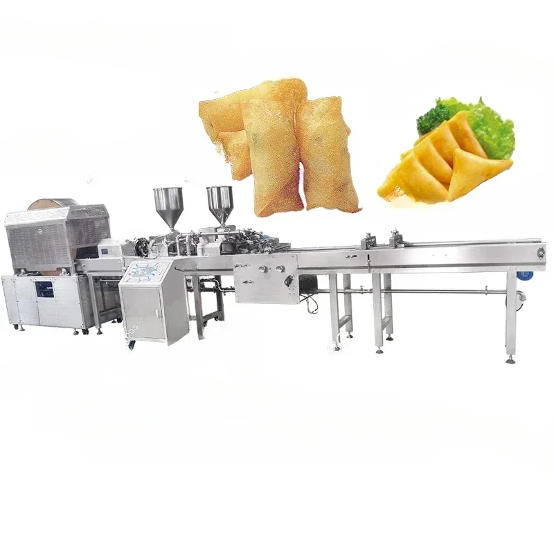 Commercial Automatic Injera Lumpia Samosa Spring Roll Pastry Making Production Line Spring Roll Making Machine