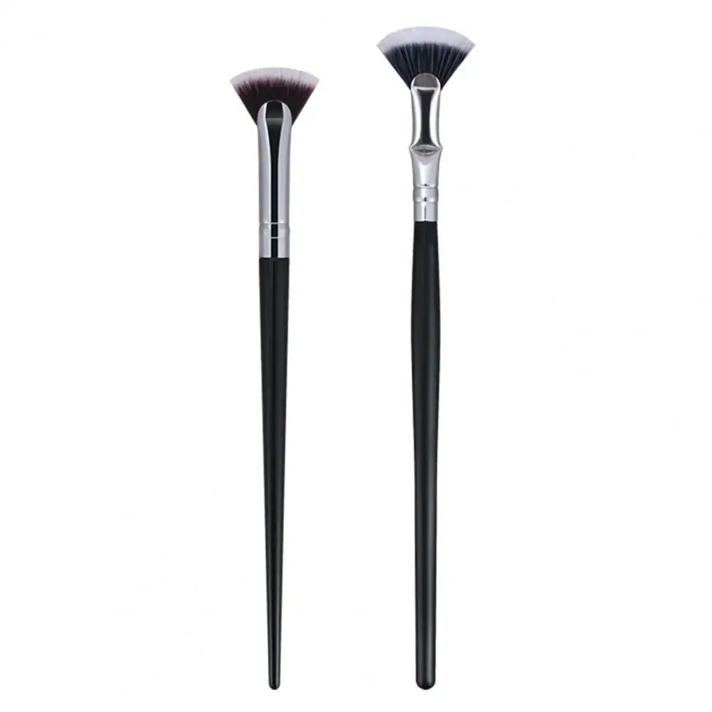 Brosse à cils en forme d'éventail, douce, sans perte, beauté professionnelle, pinceaux de maquillage pour cils, mascara, surligneur, poudre, outil de bavure, 2 pièces