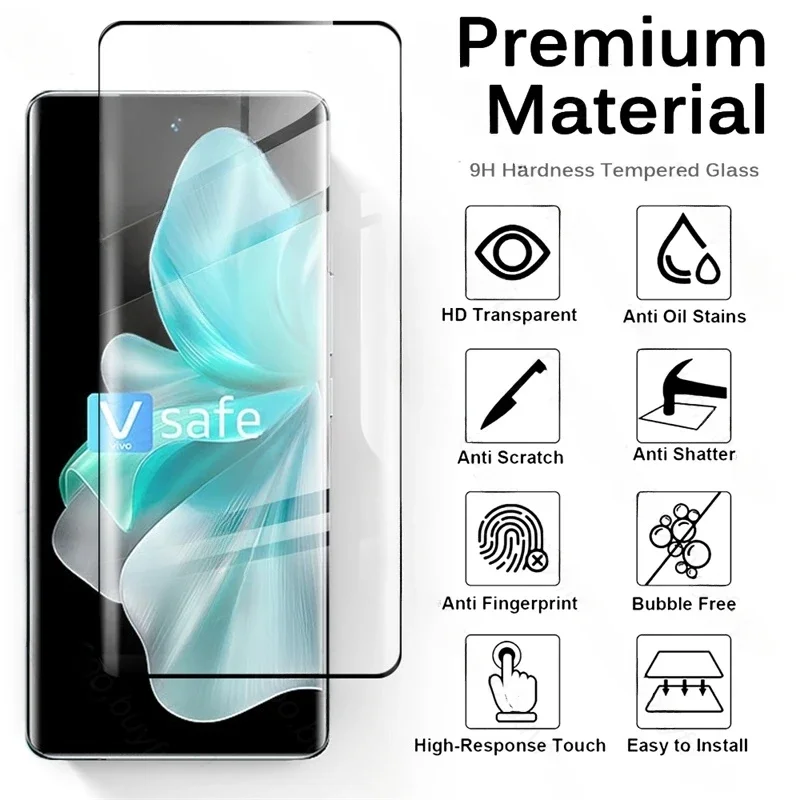 vivoV30pro 5G Case 2In1 HD Camera Lens Screen Protector Tempered Glass Case For vivo V30 vivoV30 V 30 Pro 30Pro V30Pro 5G 2024