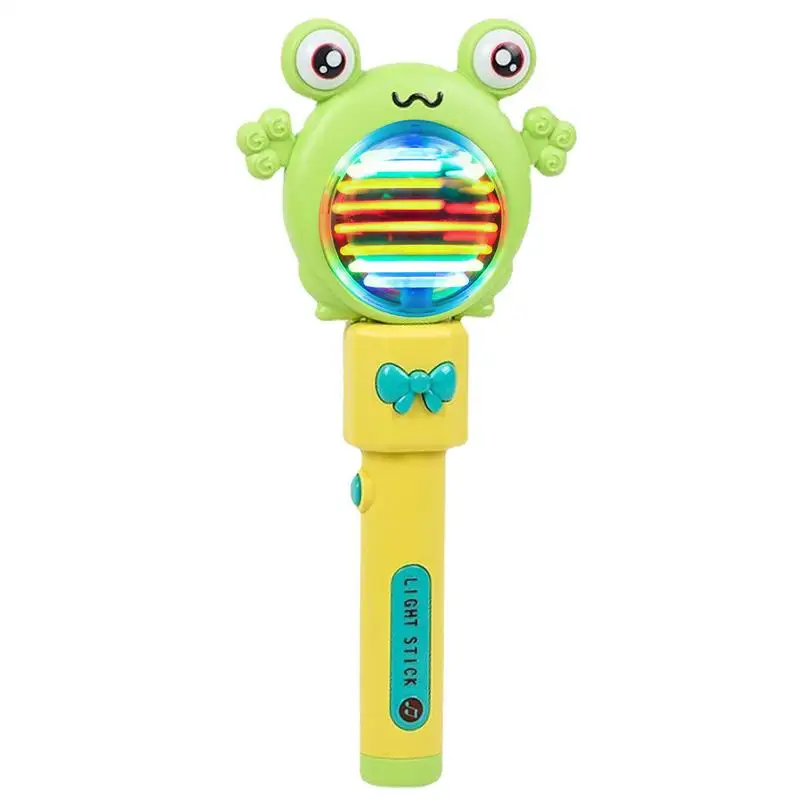 Light up Toy Wand Electric Toys Glowing Stick Toy Wand with Rotating Lights & Colors Bunny/Frog Musical Toys for kids girls