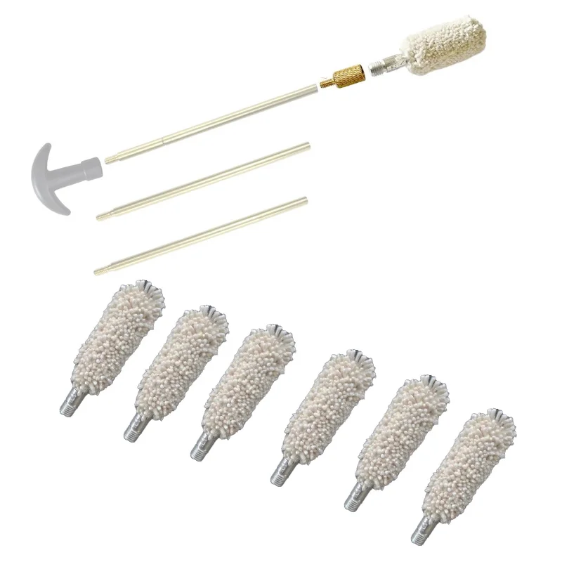 6 Pieces 12 Gauge Bore Mop Gun Cleaning Brushes For Hunting Shotgun Rifles Clean