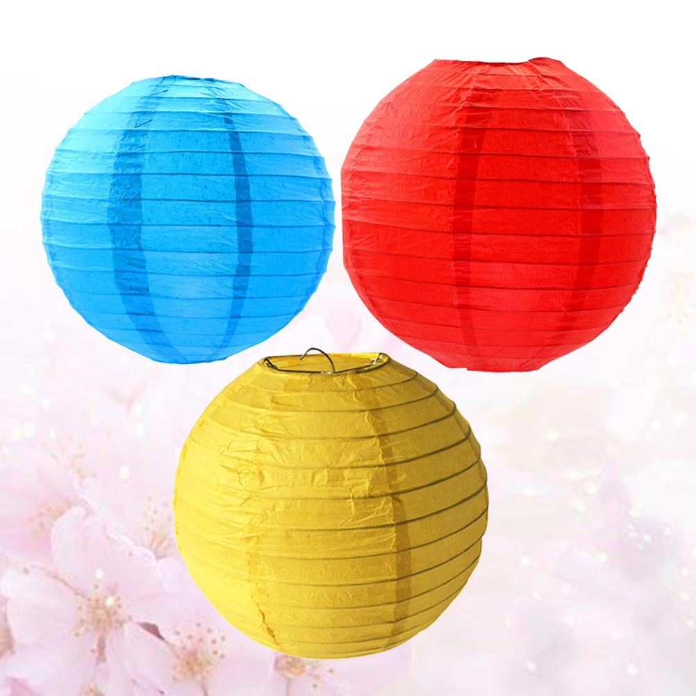 

3pcs Paper Lanterns Hanging Lamps Ball Decorative Folding Reusable Cotton Easy Assemble Store birthdays weddings baby showers