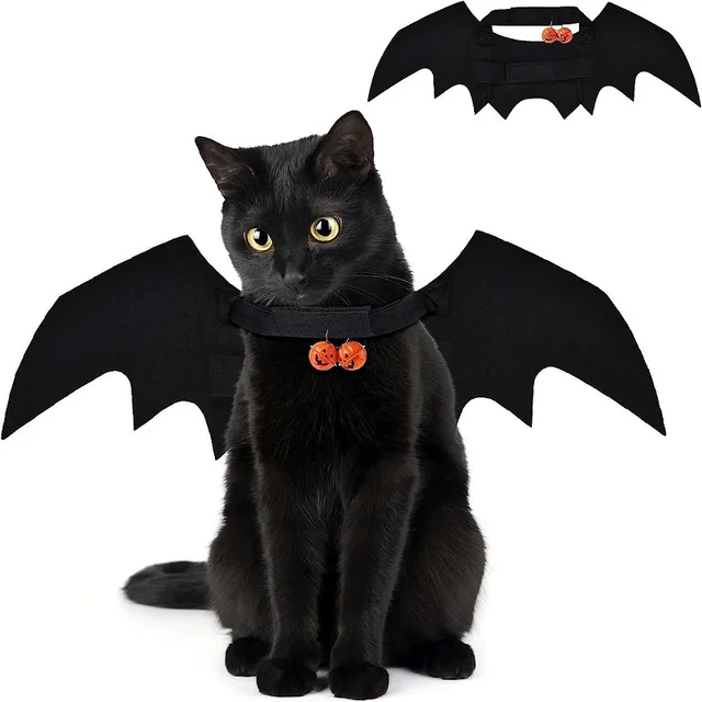 Modne ubranka dla kotów Skrzydła nietoperza Zabawny kostium dla psa Sztuczne skrzydła Rekwizyt do cosplay dla zwierząt Halloween Boże Narodzenie Kostium dla kota Produkty dla zwierząt