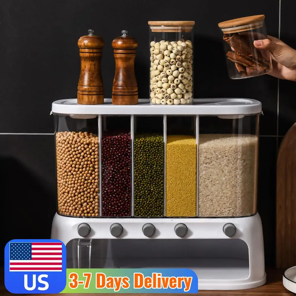 

12L Rice Storage Box Moisture Proof Cereal Grain Container Insect Proof Cereals Dispenser Multifunctional for Kitchen Household
