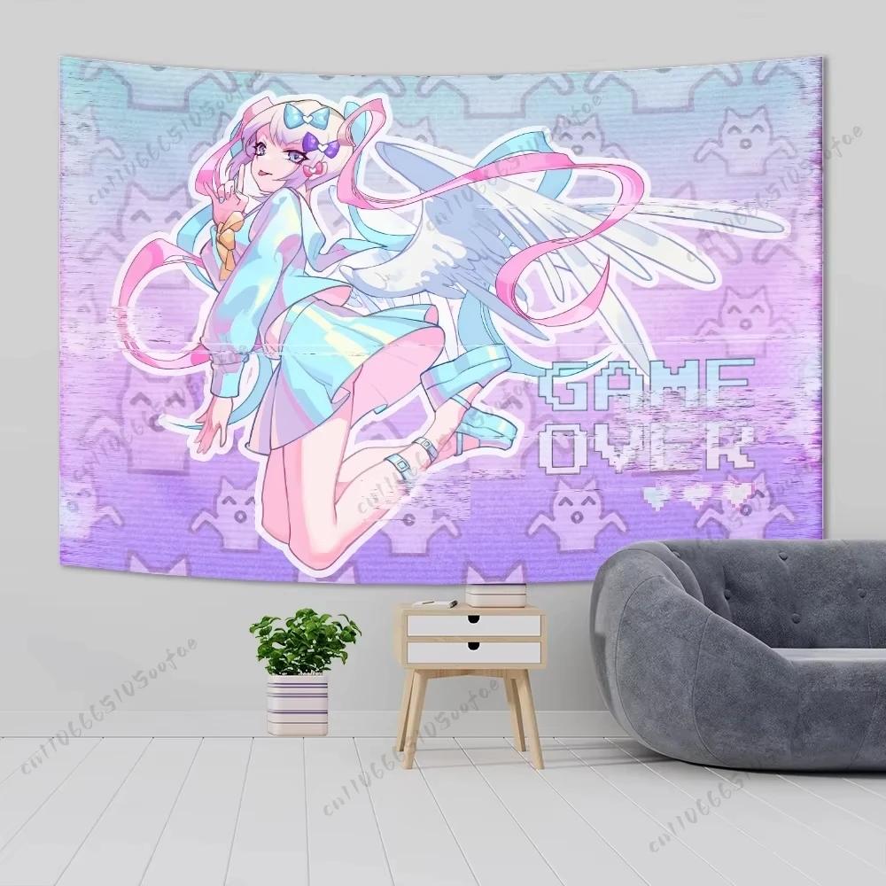 Anime Tapestry Girl Overdose Game Chart Wall Tapestries Home Decoration Aesthetic Bedroom Background Cloth Wall Art Decor Banner
