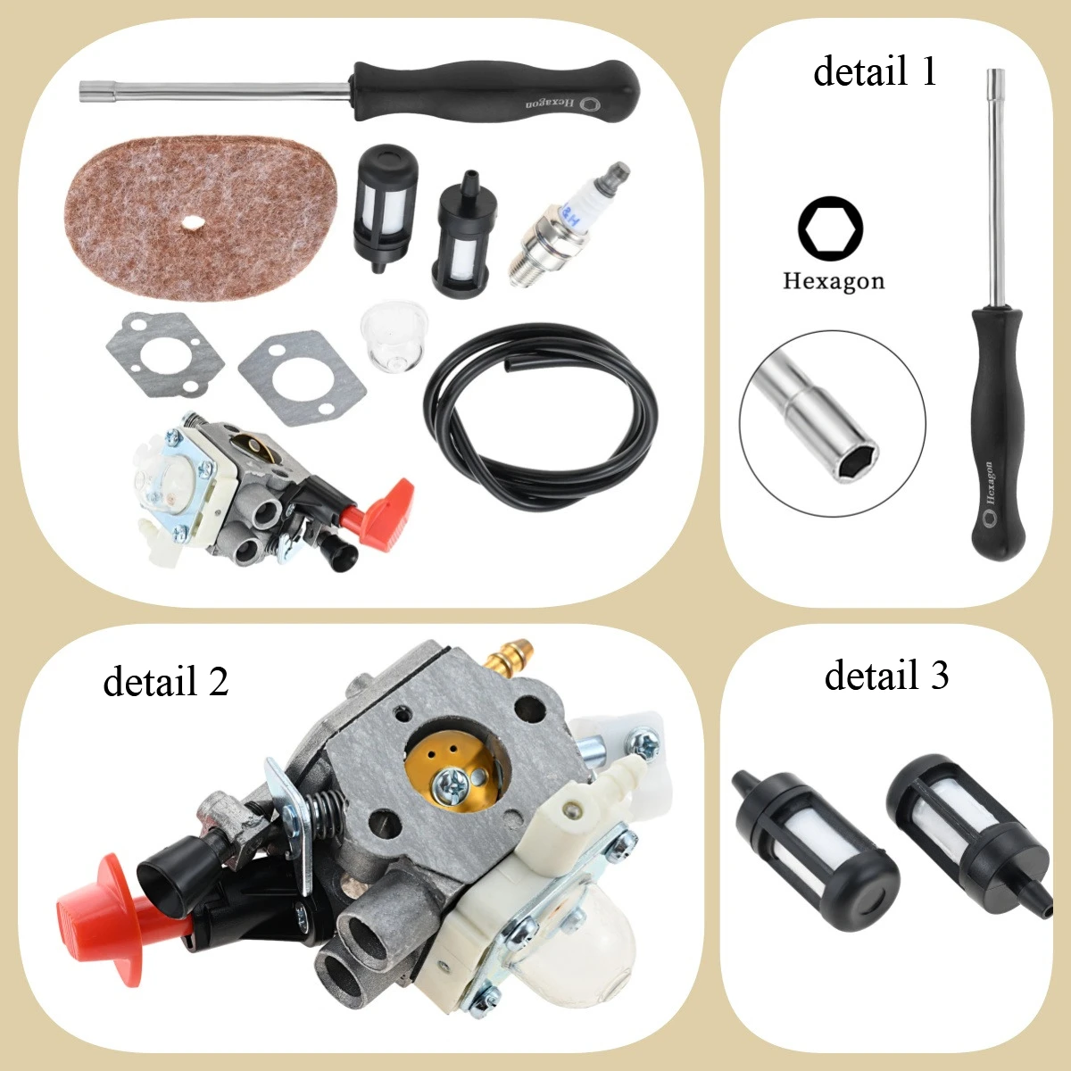 Комплект карбюратора для триммера Stihl FS56 RC FS40 FS70 FC56 FC70 FC70C HT56 HT56C KM56 KM56C KN56 FS50C FS56 FS56C FS70C