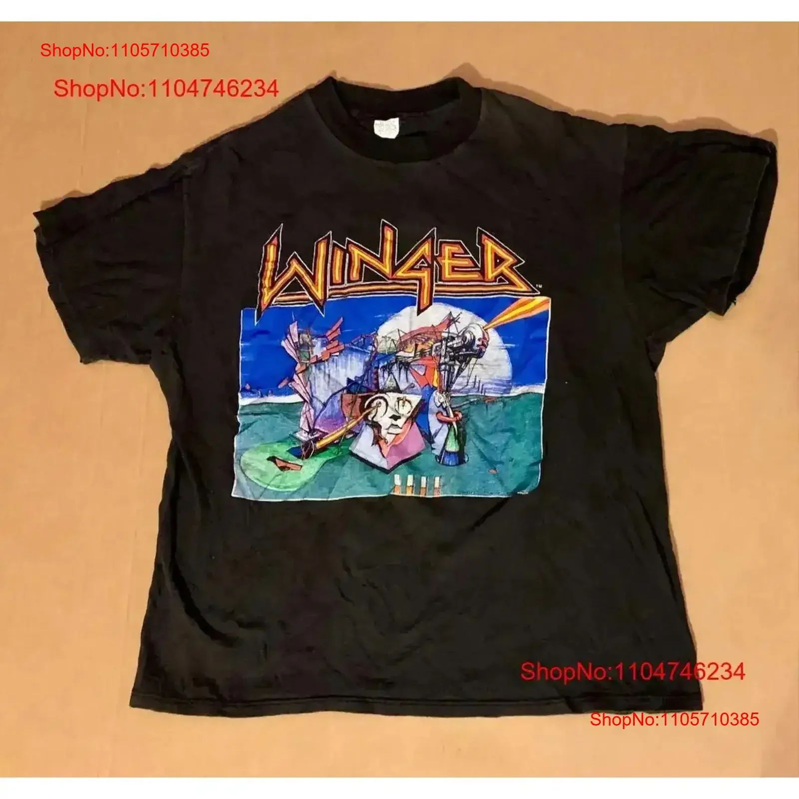 Winger Band For Fans Black T Shirt Cotton All Size vintage Washed designer clothes Breathable Slightly graphic vintage Washed