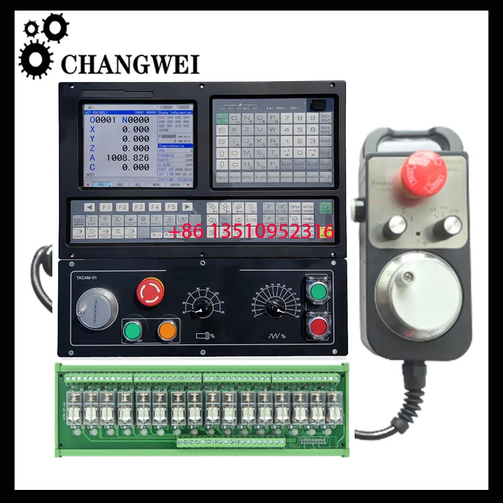 

CNC 2-axis/2-axis/4-axis CNC lathe controller kit TAC200 8-inch large screen rigid tapping lathe control system