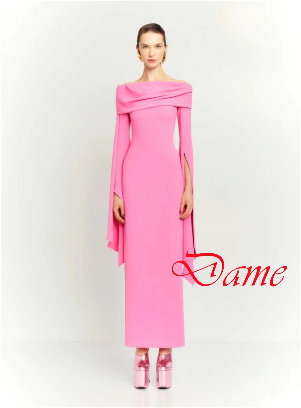 

Изысканные розовые вечерние платья по индивидуальному заказу, классические платья с открытыми плечами и длинными рукавами, платье для выпускного вечера, платья для особых случаев на заказ