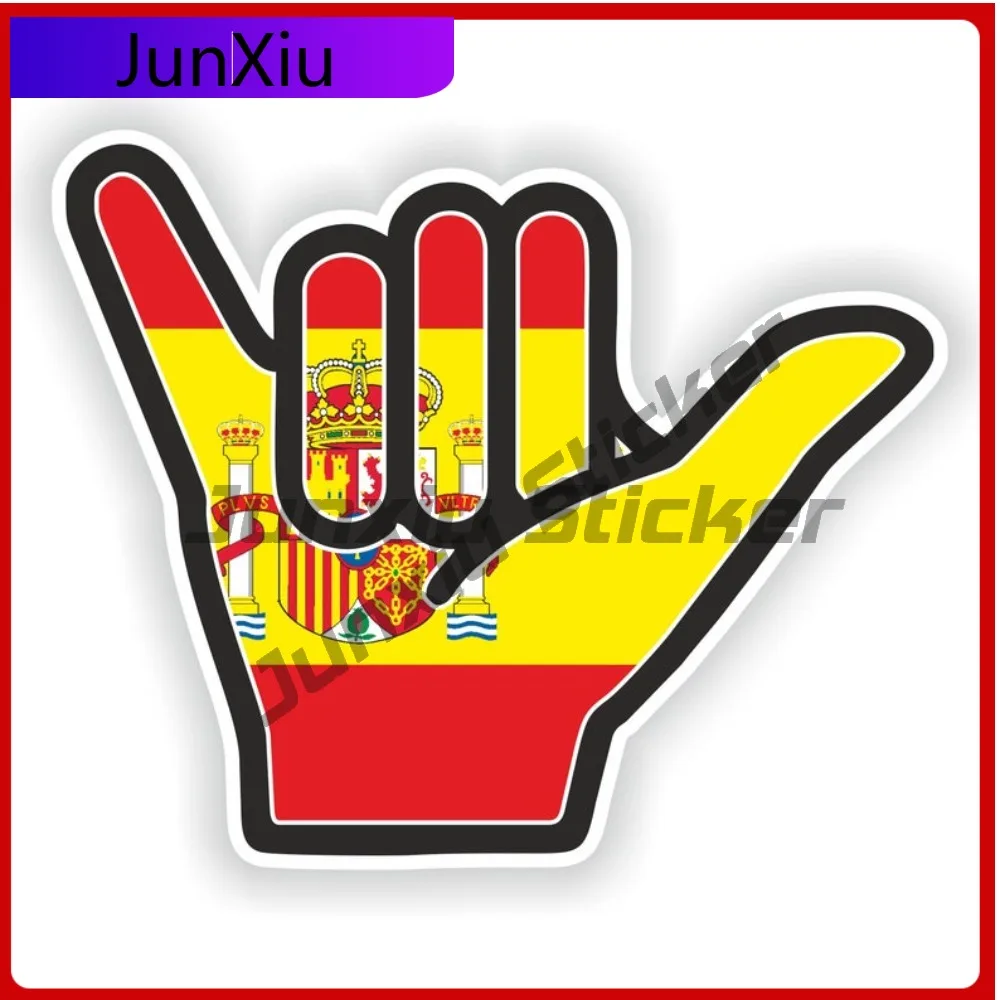 

Spain Shaka Hand Trendy Car Fade Resistant Accessory Sticker Hang Loose Cool Unique Fade Resistant Trendy Decal Accessory