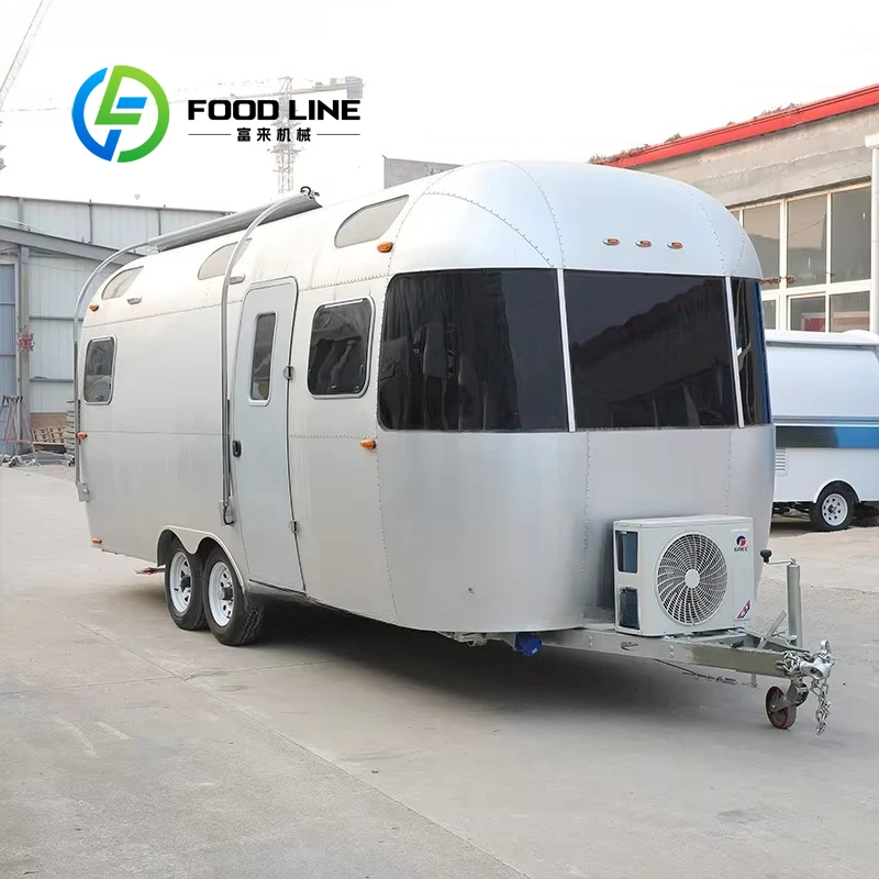 Customized New Stainless Steel Mobile Street Food Trailer Multi Function Food Truck Camper For Outdoor Catering