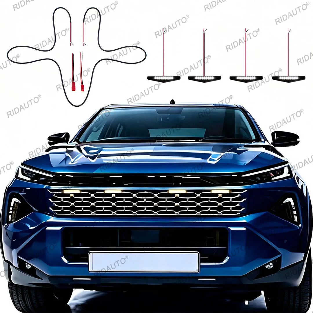 4 Stück bernsteinfarbene und weiße Aftermarket-LED-Leuchten für Pickup-Kühlergrill, DIY-Leuchte für Hilux Travo 2026+ Prerunner & 4TREX Auto-Beleuchtung – Detail 5