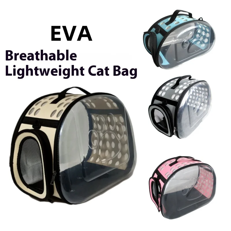 

Transparent Cat Carrier Backpack - Aviation EVA Shell & 360 ° Mesh Vents, 8L Lightweight for Air Travel, Detachable Pad