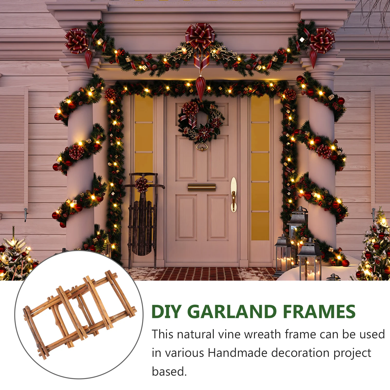

3pcs Decorative Wreath Frame Rattan Diy Garland Square Handmade Ring Natural Vine Party Decoration Accessory Strong Flexible
