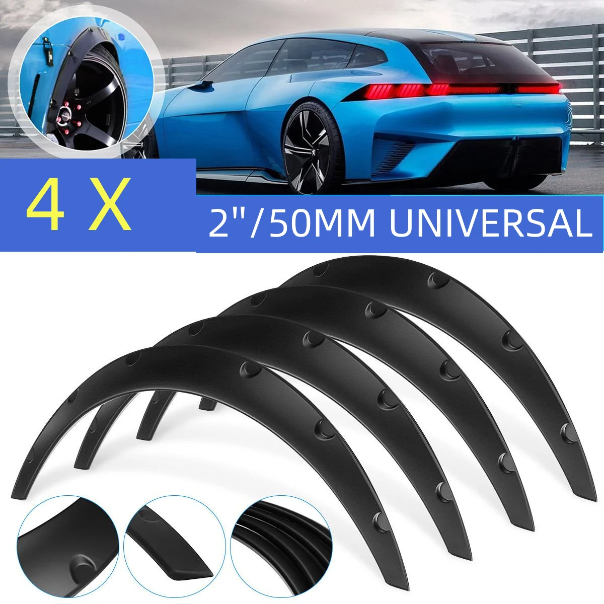 

Universal 4x Car Wheel Arch Fender Flares Mudguard Mud Splash Guard Wheel Eyebrow for BMW for Benz for VW for Audi for Ford