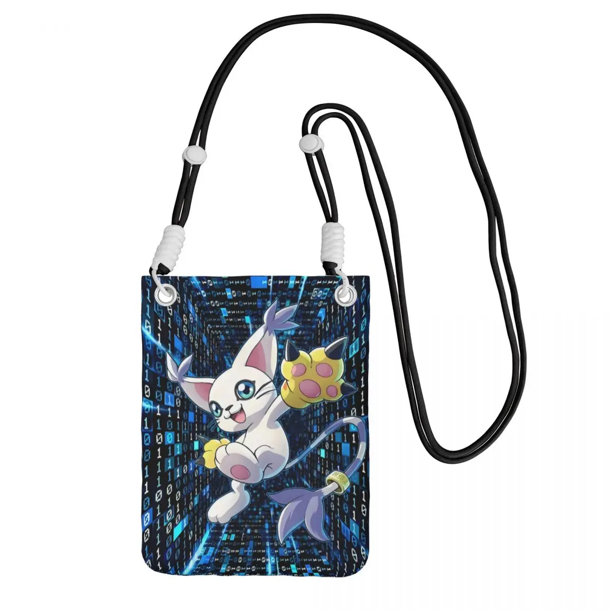 

Custom Gatomon Carry A Mobile Phone Bag Diagonally Men Women Adventure Anime Mobile Phone Bag Travel Cycling Phone Money Pouch