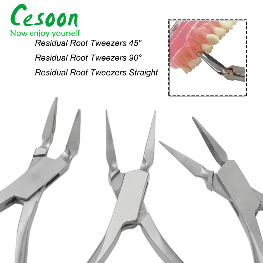 Dental Residual Root Tweezers Forceps Tooth Pliers Fragment Minimally Invasive Extraction Stainless steel Dentistry Instrument