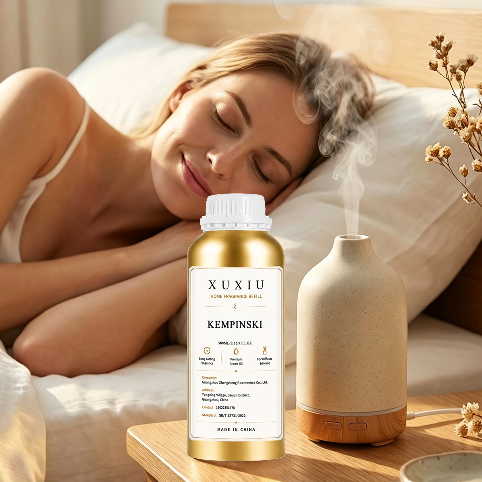 500ML Fire‑Free Oil‑Based Long‑Lasting Essential Oil Refill, Home Bedroom Hotel Indoor Fragrance Replenishing Liquid