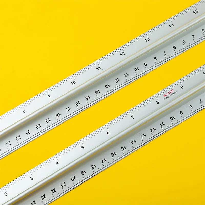 30cm/40cm Aluminum Ruler with Metal Scale - Precision Measuring Tool for Students, Office & Engineering