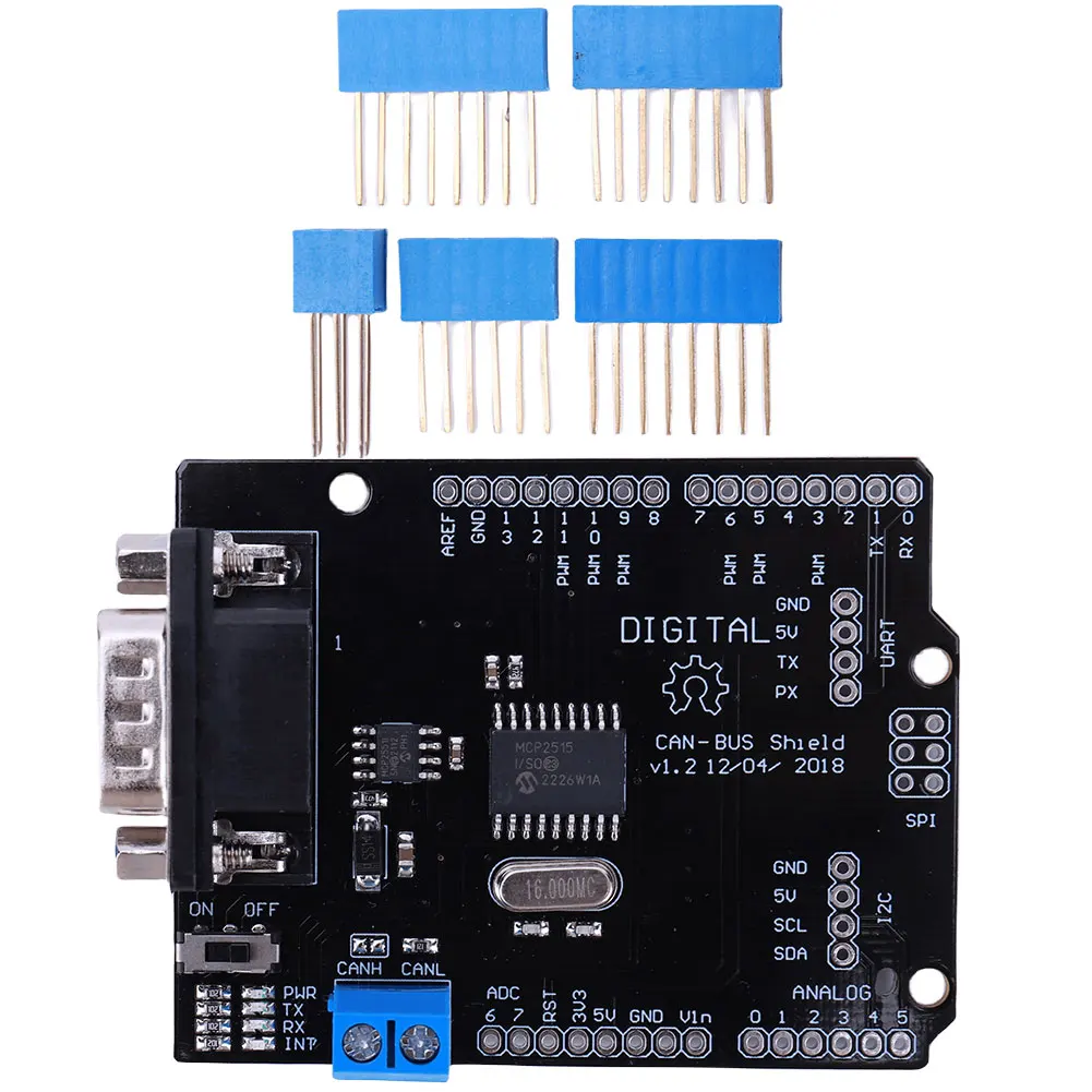 

MCP2515 Can Bus Shield Макетная плата DC 5-12V Модуль платы контроллера Can Bus для Arduino