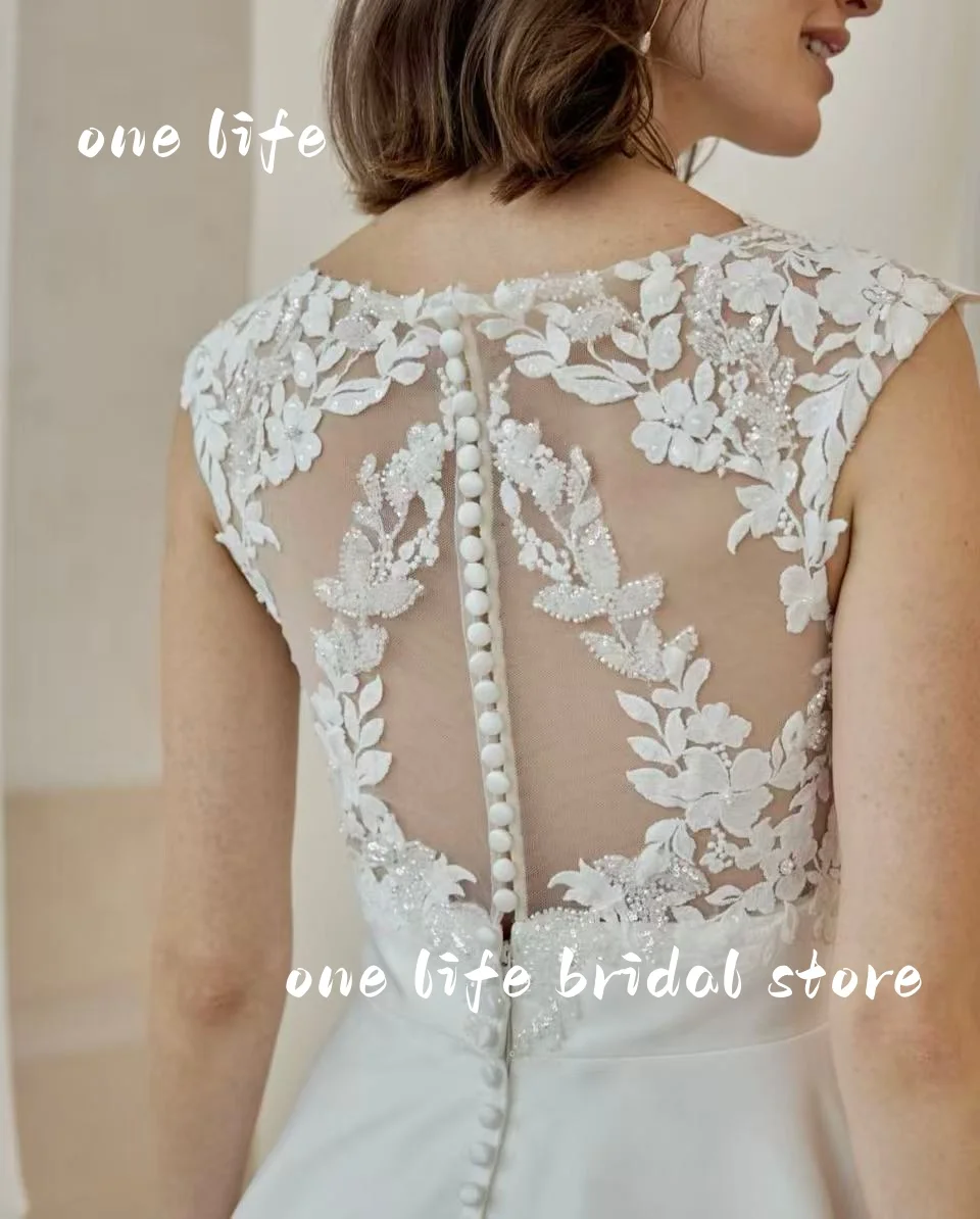 Очаровательные свадебные платья трапециевидной формы, роскошный халат невесты с v-образным вырезом, кружевные свадебные платья, аппликации по индивидуальному заказу, Vestidos De Noiva