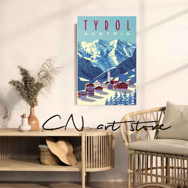 خمر التزلج رفع التزلج الشتاء إيطاليا جبل الثلج المشهد نادي التزلج ملصق فني حائط لوح رسم يطبع صورة ديكور المنزل