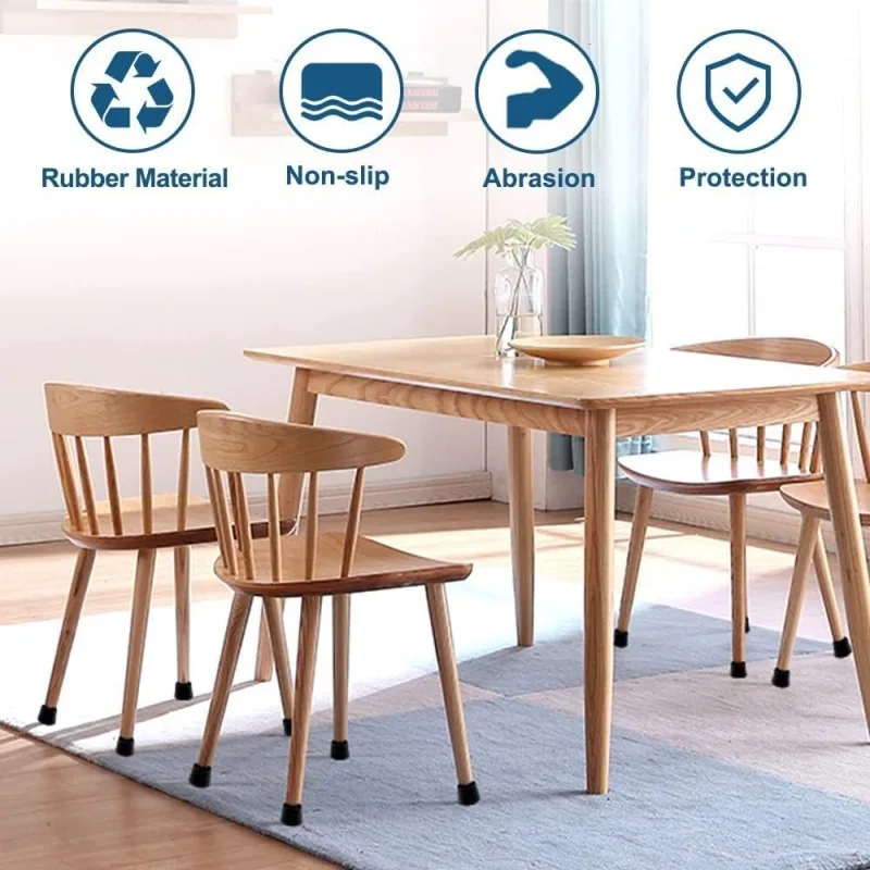 4/24Pcs Chair Leg Covers Rubber Feet Furniture Table Covers Sock Cover Tips Floor Protector Leveling Feet Home Decor Foot Cap