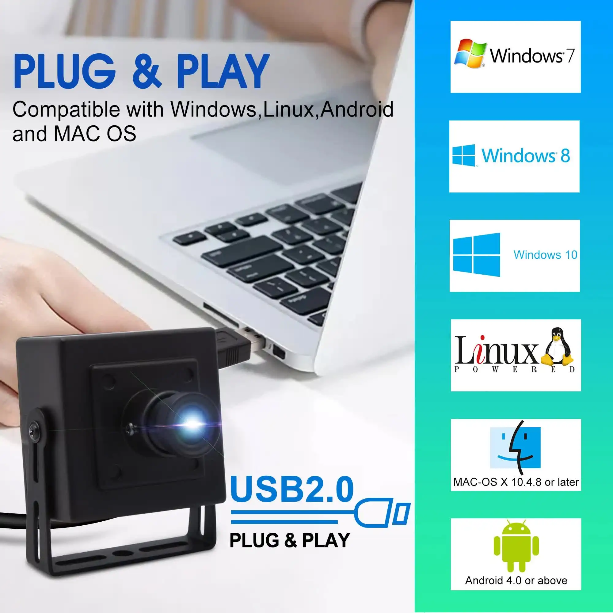 Svpro 8mp Surveillance Usb Camera Imx179 Mini Industriële Video Beveiligingscamera Voor Windows Android Mac Linux