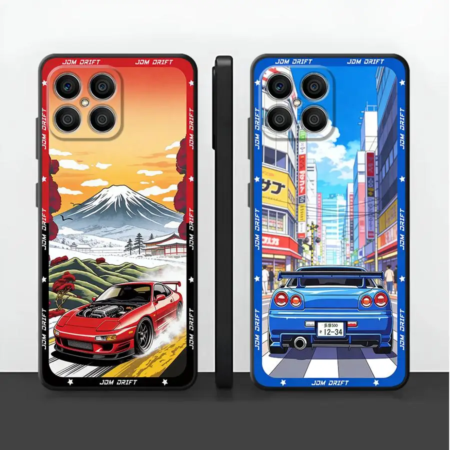 

Case for Honor 8X X7 200 400 Lite X5b 90 70 X6 Magic5Lite X8 X9a Funda Phone Cover JDM Sport Car